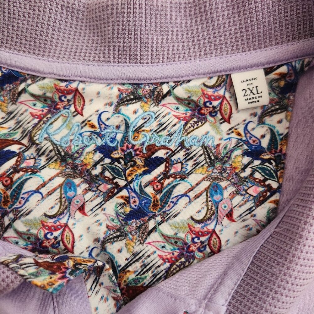 Robert Graham Men's Short Sleeve Polo Shirt Size 2XL - Picture 6 of 6